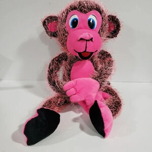 Classic Toy Company Plush Stuffed Monkey  Hot Pink/Black .